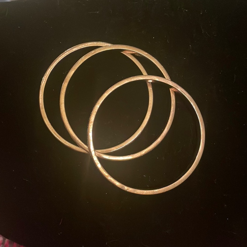 3 Gold Bangle Bracelets